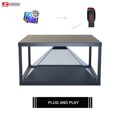 19インチ透明なLCDスクリーン360の程度3Dのホログラムのガラス ピラミッドのショーケース