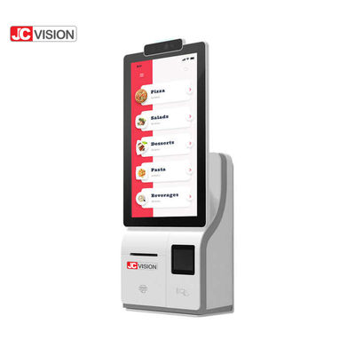 JCVISION ホワイト 15.6 インチセルフサービス チェックアウトキオスク Android 11.0 デスクトップ POS マシン