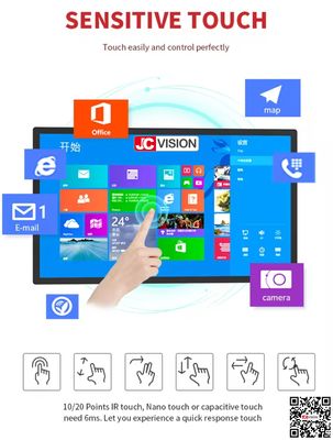 JCvision 室内デジタルサイネージ ディスプレイ 8GB/16GB ハードディスク容量と音声コマンドサポート
