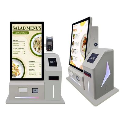 24インチ LED装飾デスクトップAndroidコンピュータタッチスクリーン決済キオスク、現金回収機能付き