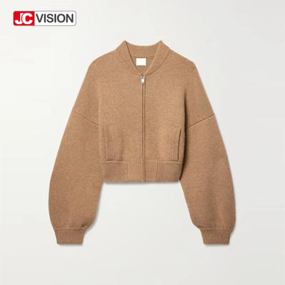 JCVISION 秋冬 ブラウン V ネック ロングスリーブ ザイプ 女性