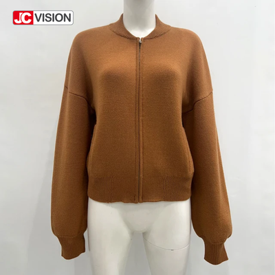 JCVISION 秋冬 ブラウン V ネック ロングスリーブ ザイプ 女性