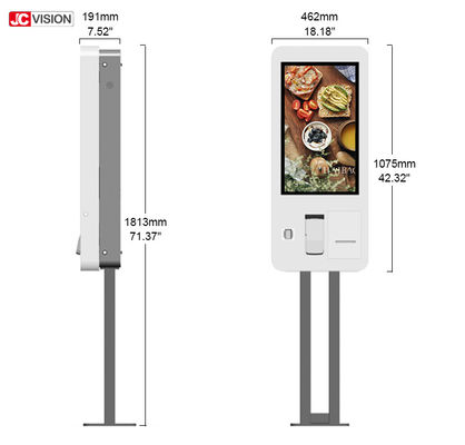 JCVISIONセルフサービスオーダーキオスク 24インチ 耐久性のある金属殻と最大消費電力 108W