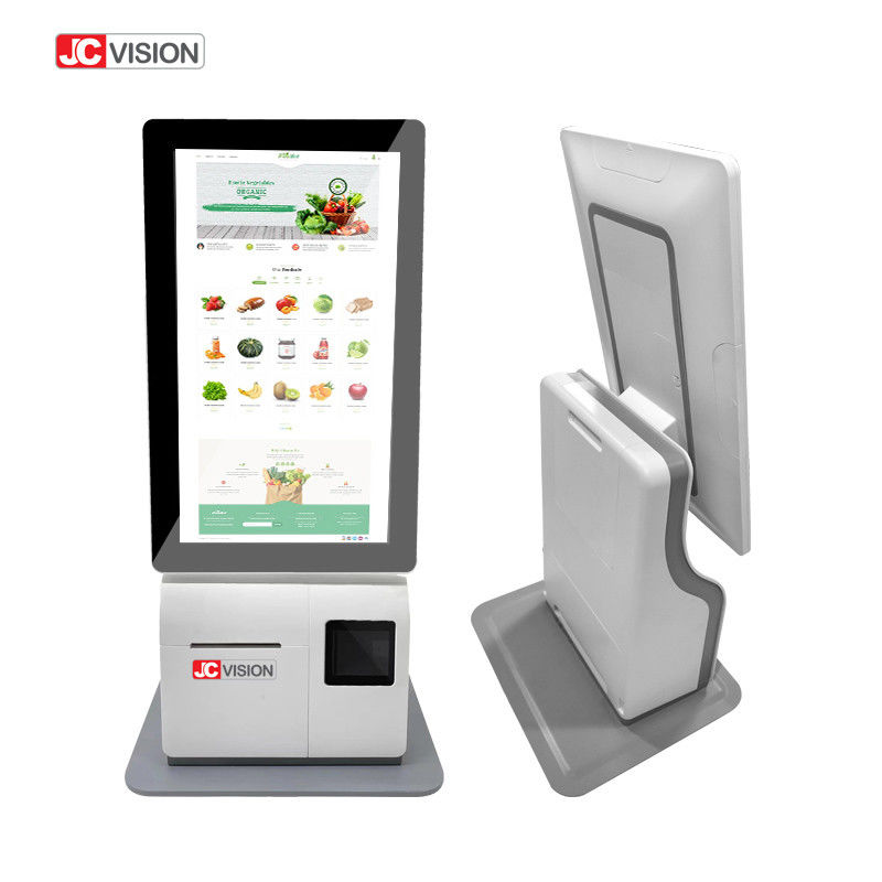 JCVISION ホワイト 15.6 インチセルフサービス チェックアウトキオスク Android 11.0 デスクトップ POS マシン