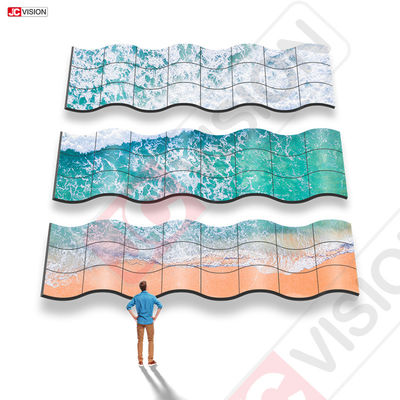 55inch Custom full color curved screen thin flexible advertising display LED video wall